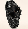 Montre Homme Acier Noir – Cadran Romain